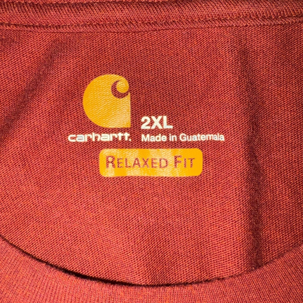 Carhartt Shirt Mens Size 2XL Rust Short Sleeve Built For Those Who Build By Hand - Picture 4 of 6